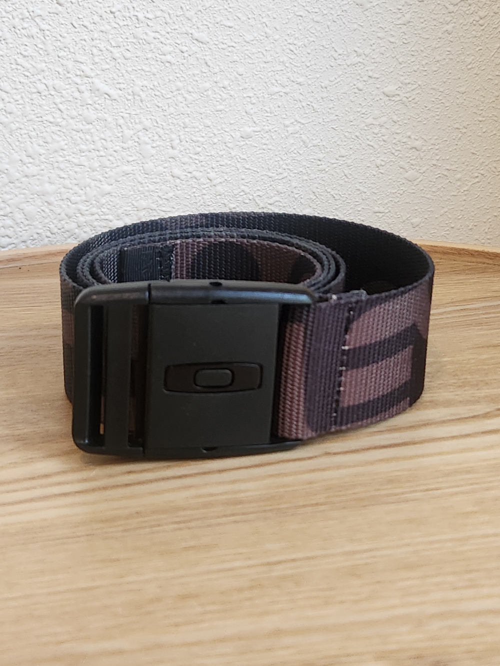 Oakley Black and Brown Webbing Belt with Matte Buckle